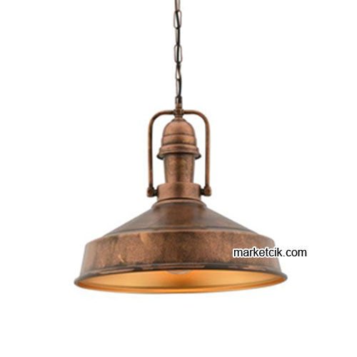 Marketcik RTA110 Dekoratif Eskitme Retro Sarkıt Avize, Tekli Modern Avize