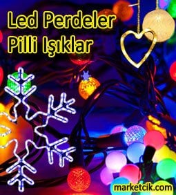 Led Perde Pilli Işıklar Yılbaşı Aydınlatma - marketcik.com