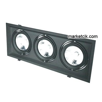 Cata CT-5505 3x25 Watt Sıva Altı Siyah Üçlü Led Spot Armatür Günışığı Işık