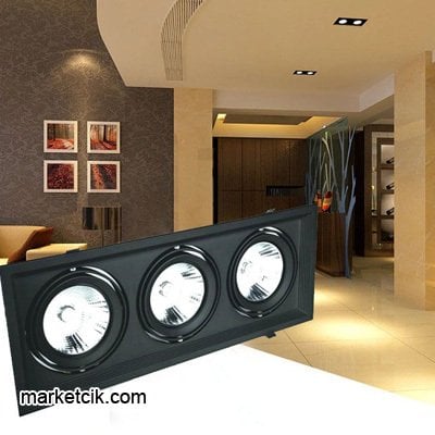 Cata CT-5505 3x25 Watt Sıva Altı Siyah Üçlü Led Spot Armatür Günışığı Işık