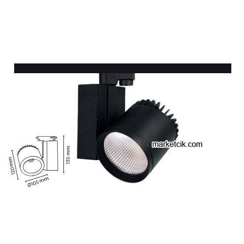 Marketcik Trifaze 40 Watt Led Ray Spot Armatür MR2325TR