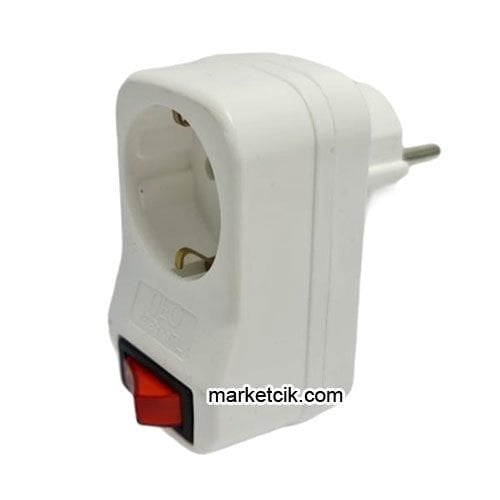 Ufo Tekli Anahtarlı Akım Korumalı Priz Beyaz