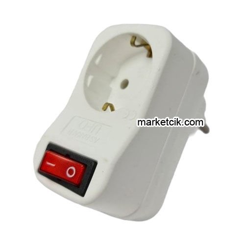 Ufo Tekli Anahtarlı Akım Korumalı Priz Beyaz
