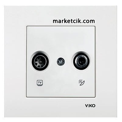 VİKO by Panasonic Karre Beyaz Uydu Prizi Sonlu TV-SAT