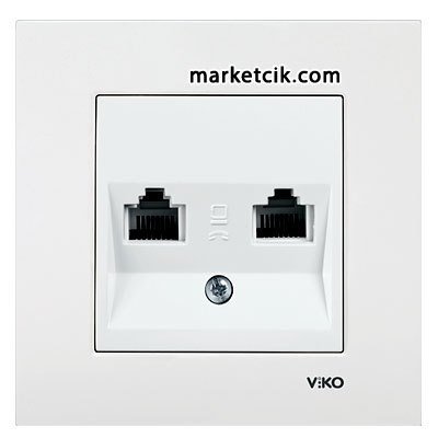 VİKO by Panasonic Karre Beyaz 2li Nümeris Telefon Prizi 2xRJ11