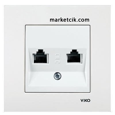 VİKO by Panasonic Karre Beyaz 2li Nümeris Telefon Prizi 2xRJ11