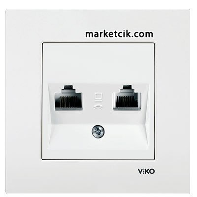 VİKO by Panasonic Karre Beyaz Numaris Telefon RJ11 ve Data İnternet Prizi RJ45 CAT5