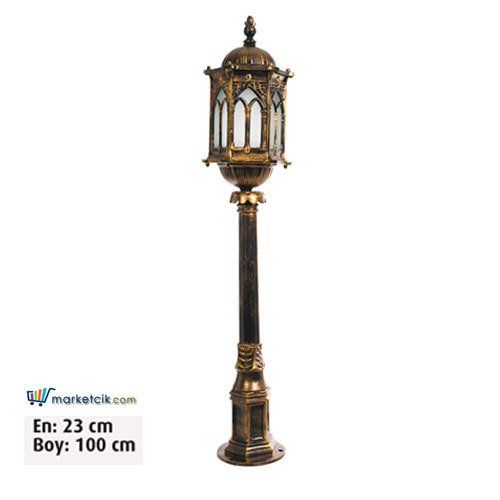 Ayaz 100x23 Alüminyum Osmanlı Fenerli Park Bahçe Aydınlatma Çim Direği