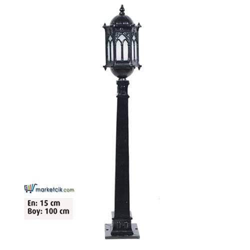 Ayaz 100x15 Alüminyum Osmanlı Fenerli Park Bahçe Aydınlatma Çim Direği