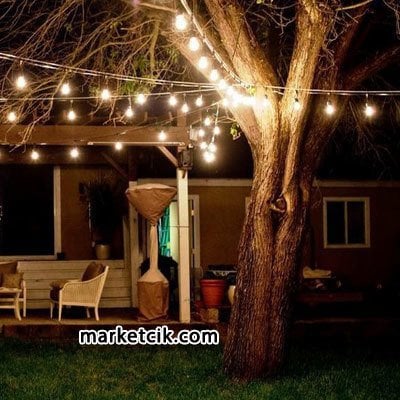 Sıralı Işık Bahçe Aydınlatma, Seyyar Bahçe Işıklandırma Kablosu 1 Metre Aralıklı