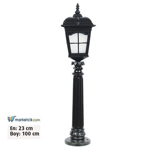 Ayaz 100x23 Alüminyum Kare Çıtalı Fenerli Park Bahçe Aydınlatma Çim Direği