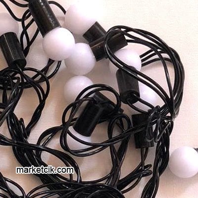 5 metre 28 Ledli Renkli Led Top Süsleme, Dekoratif Led Yılbaşı Aydınlatma, Sarı-Beyaz-Mavi-Kırmızı Işık