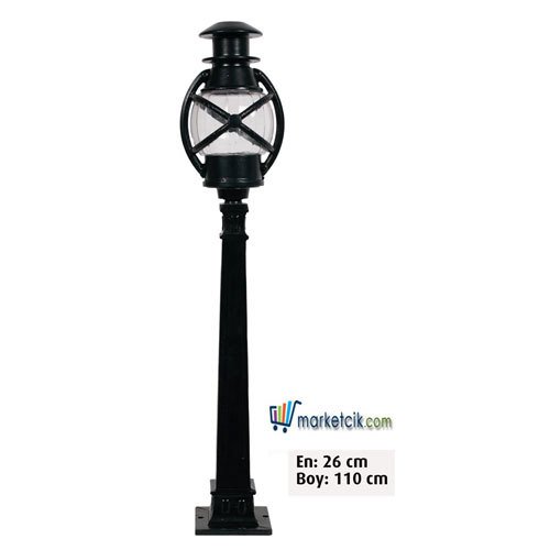Ayaz 110x26 Alüminyum Gaz Lamba Fenerli Park Bahçe Aydınlatma Çim Direği