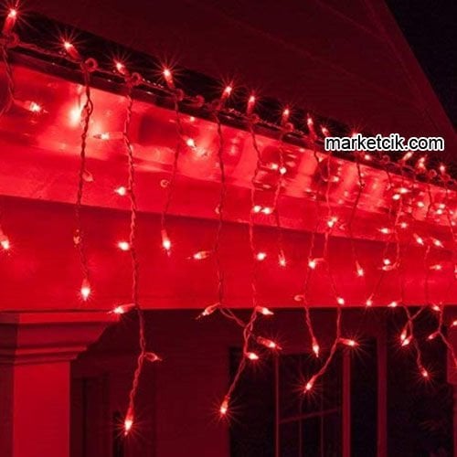 Marketcik 2 Metre 30x50x70cm Dış Mekan Saçak Led Perde Beyaz Kablo Sabit-Çakar Işık