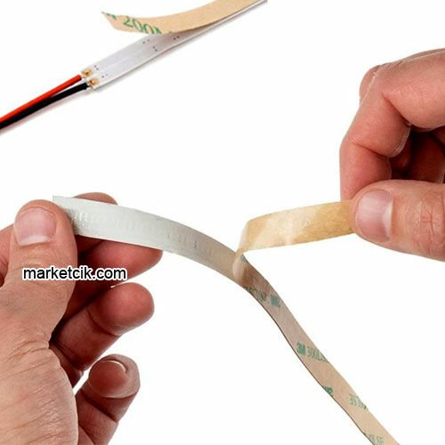 Marketcik Yapışkanlı 5 metre Dış Mekan Silikonlu Şerit Led Mavi Işık