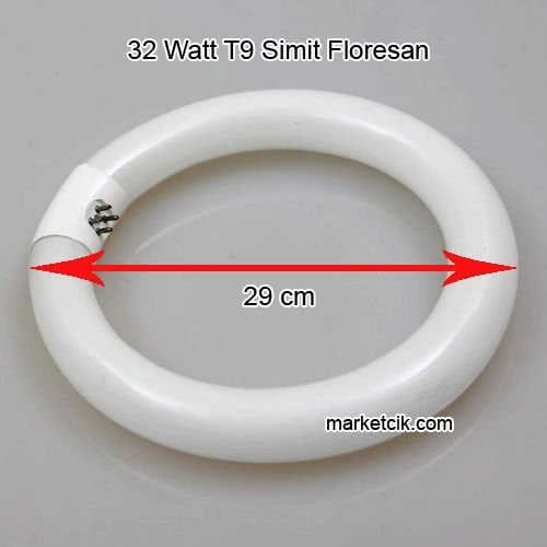 32 Watt Beyaz Simit Floresan Ampul T8-T9 Normal Simit Ampul, 4 içeri pinli