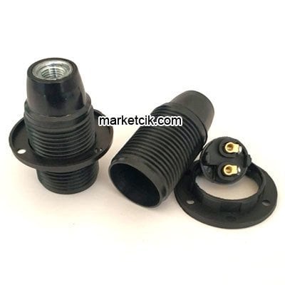 Marketcik E14 Siyah Rondelalı Duy, İnce Avize Duyu