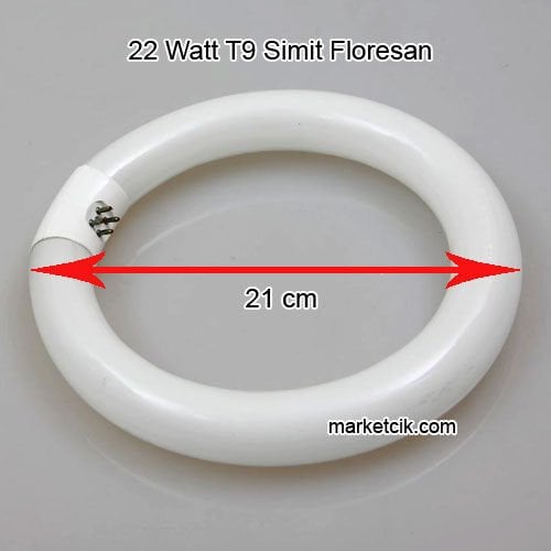 22 Watt T8-T9 6500K Beyaz Simit Floresan Ampulü, 4 içeri pinli
