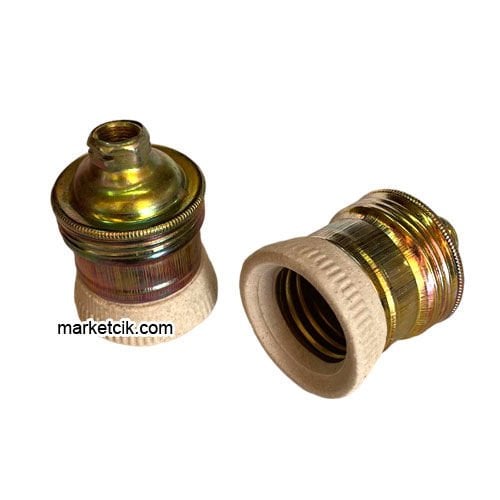 Marketcik Sarı Metal Porselen E27 Bronz Duy