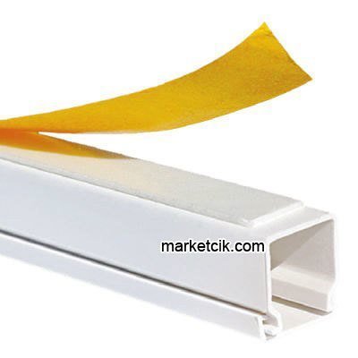 Mutlusan 12x12 mm Yapışkanlı Kablo Kanalı Eko Serisi Beyaz 2 metre Kanal 125 Adet (1 Koli)