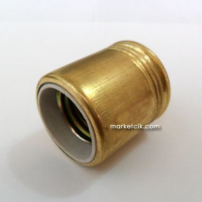 Marketcik Düz Sarı Metal E27 Duy Dekoratif Standart Avize Ampul Duyu