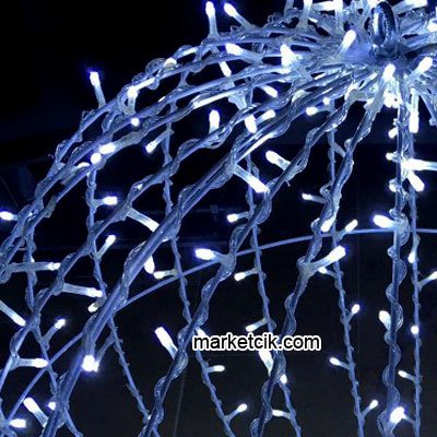 30-50-90 cm Dış Mekan Ledli Top Küre, Dekoratif Led Yılbaşı Aydınlatma, Beyaz-Günışığı 90 cm Beyaz Işık