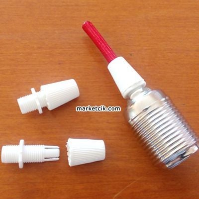 Marketcik E14 E27 Duylar İçin Beyaz Kablo Kapama Parçası, DMK Kablo Kilidi