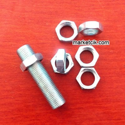 E14 ve E27 Duylar İçin 1/8 Dişli Tij Nipel 1,2-10 cm Boylarda Somunlu