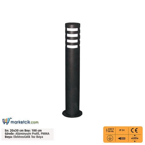 Ayaz 100x30 Bollard Park Bahçe Aydınlatma Çim Direği
