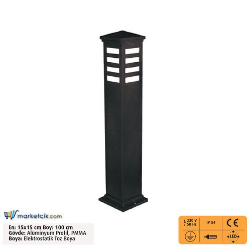 Ayaz 100x15 Bollard Park Bahçe Aydınlatma Çim Direği
