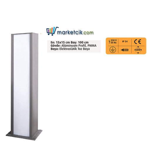 Ayaz 100x15 Bollard Park Bahçe Aydınlatma Çim Direği