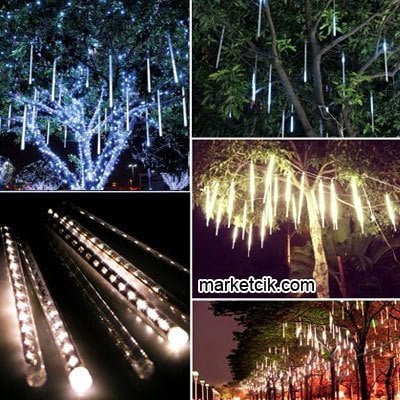 50cm 8li 3metre Meteor Led Tüp Sarkıt, Dekoratif Led Yılbaşı Aydınlatma, Beyaz-Günışığı-Mavi-Kırmızı Işık