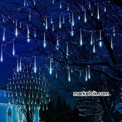 50cm 8li 3metre Meteor Led Tüp Sarkıt, Dekoratif Led Yılbaşı Aydınlatma, Beyaz-Günışığı-Mavi-Kırmızı Işık