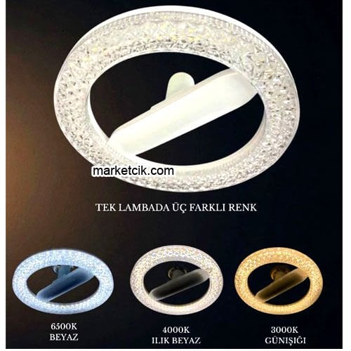 Seldur 36 W Kristal Led Simit Ampul 3 Renk Işık E27 Duy