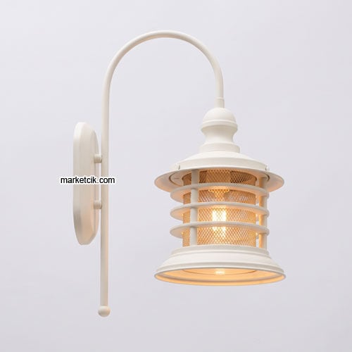 Marketcik MR3471-1 Dekoratif Beyaz Retro Duvar Aplik