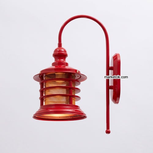 Marketcik MR3471-2 Dekoratif Kırmızı Retro Duvar Aplik