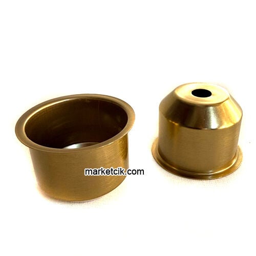 Marketcik E27 Metal Eskitme Sarısı Yarım Lale Kesik Model