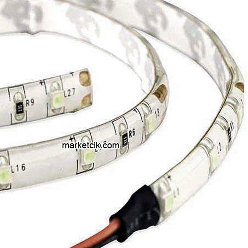 Marketcik Yapışkanlı 5 metre Dış Mekan Silikonlu Şerit Led Gün Batımı Amber Işık
