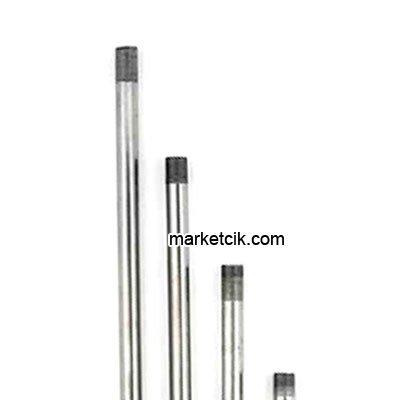 E14 ve E27 Duylar İçin Uçları 9Luk G1/8 Dişli Ortası Düz Ham Tij 10 cm