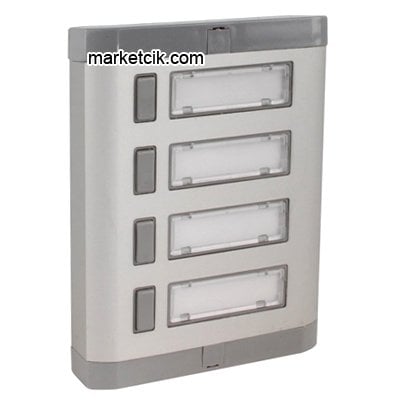 Akelsan 4 lü Alüminyum Işıksız Zil Paneli