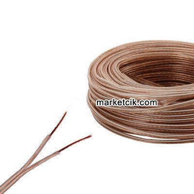 2x0,75 mm Şeffaf Kordon Kablo Tam Bakır, 100 metre