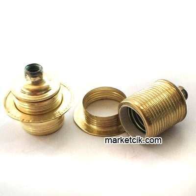 Marketcik Sarı Halkalı Metal Porselen E27 Duy