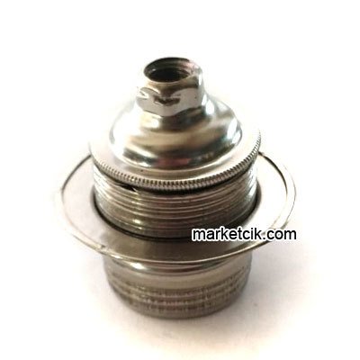 Marketcik Krom Halkalı Metal Porselen E27 Duy