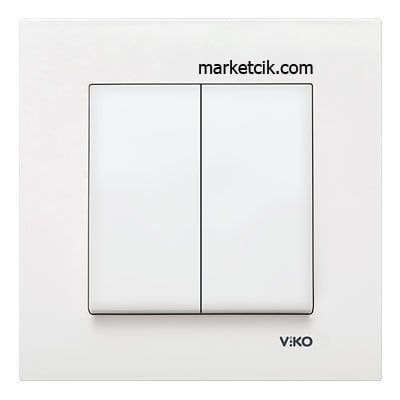 VİKO by Panasonic Karre Beyaz Komütatör 2 li Anahtar, 12 Adet KAMPANYALI ÜRÜN