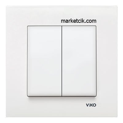 VİKO by Panasonic Karre Beyaz Komütatör 2 li Anahtar, 12 Adet KAMPANYALI ÜRÜN