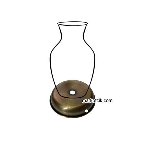 Marketcik Seramik Vazo Masa Lambası İçin Eskitme Metal Tabanlık 8 Cm
