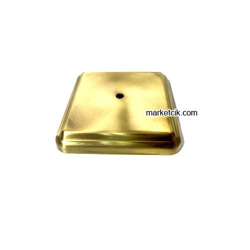 Marketcik Seramik Vazo Masa Lambası İçin Açık Eskitme Kare Metal Tabanlık 15x15 cm
