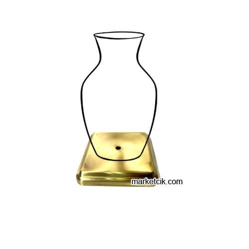 Marketcik Seramik Vazo Masa Lambası İçin Açık Eskitme Kare Metal Tabanlık 15x15 cm