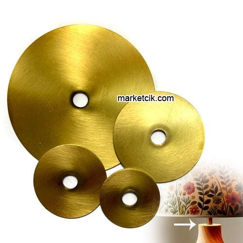 Marketcik Avize Abajur İçin Açık Sarı Eskitme Metal Delik Kapama Pul
