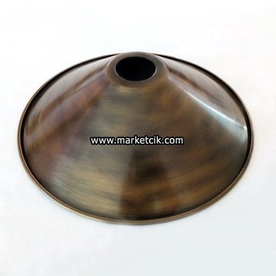 Marketcik Dekoratif Eskitme Metal Abajur Aplik Rustik Ampul Şapkası 40 cm Şapka